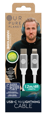OUR PURE PLANET USB-C TO LIGHTNING CABLE 1.2M