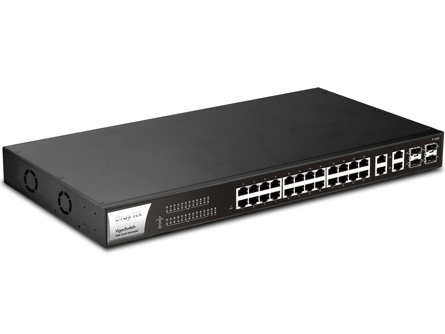 Draytek P1282 Managed Gigabit Ethernet (10/100/1000) Power over Ethernet (PoE) 1U Black
