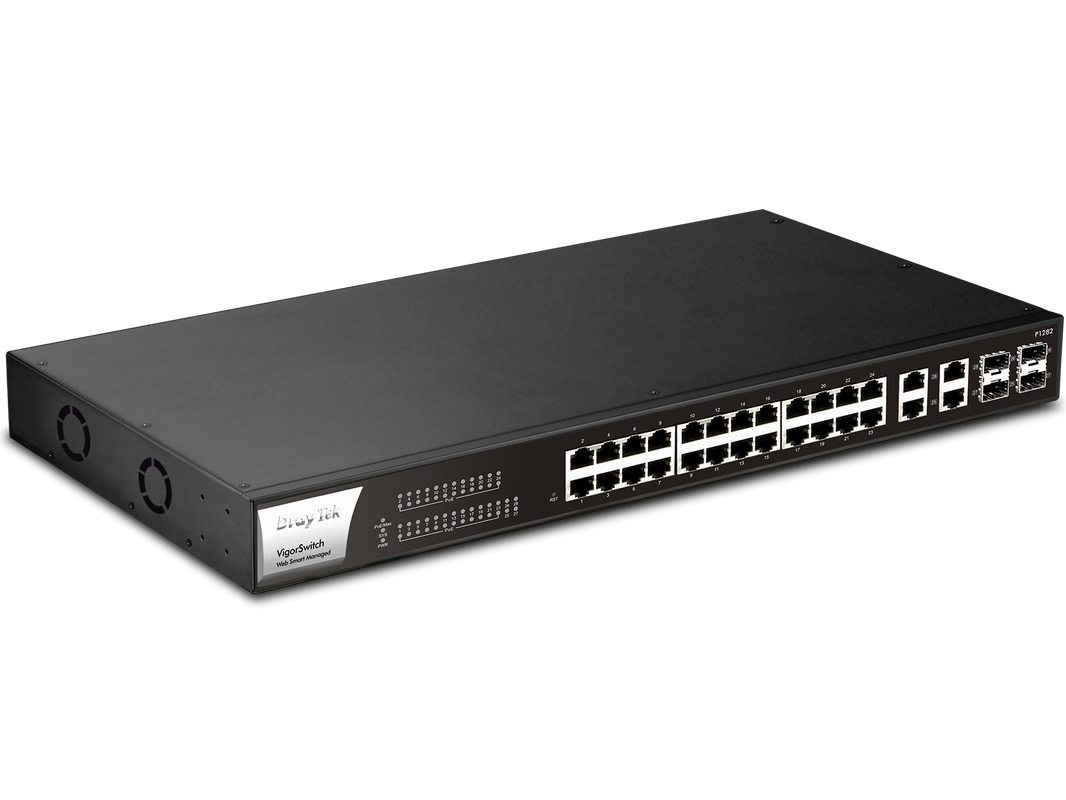 Draytek P1282 Managed Gigabit Ethernet (10/100/1000) Power over Ethernet (PoE) 1U Black