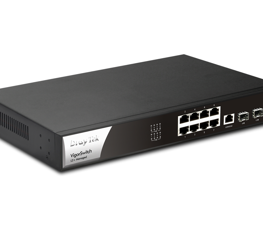 DrayTek P2100 Managed L2+/L3 Gigabit Ethernet (10/100/1000) Power over Ethernet (PoE) 1U Black, Silver