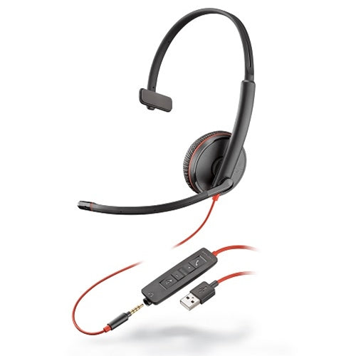 Plantronics Blackwire 3215 Monaural Wired Headset (USB + 3.5mm)