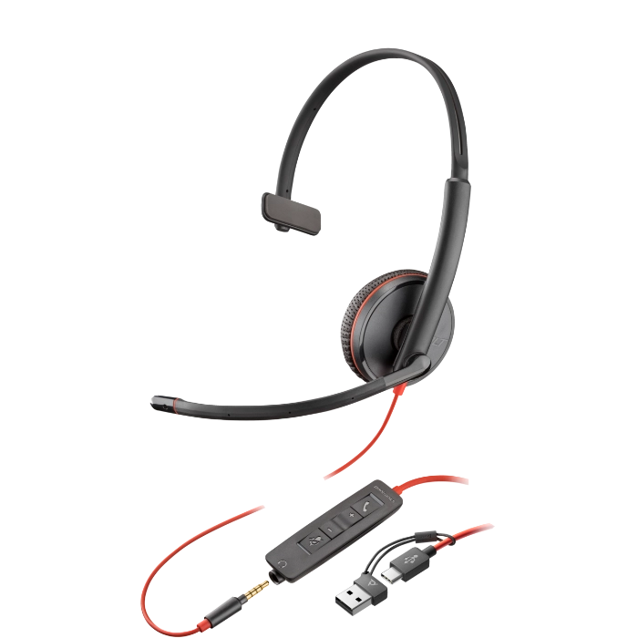 Poly 3200 Series Blackwire C3215 On-Ear Wired Headset