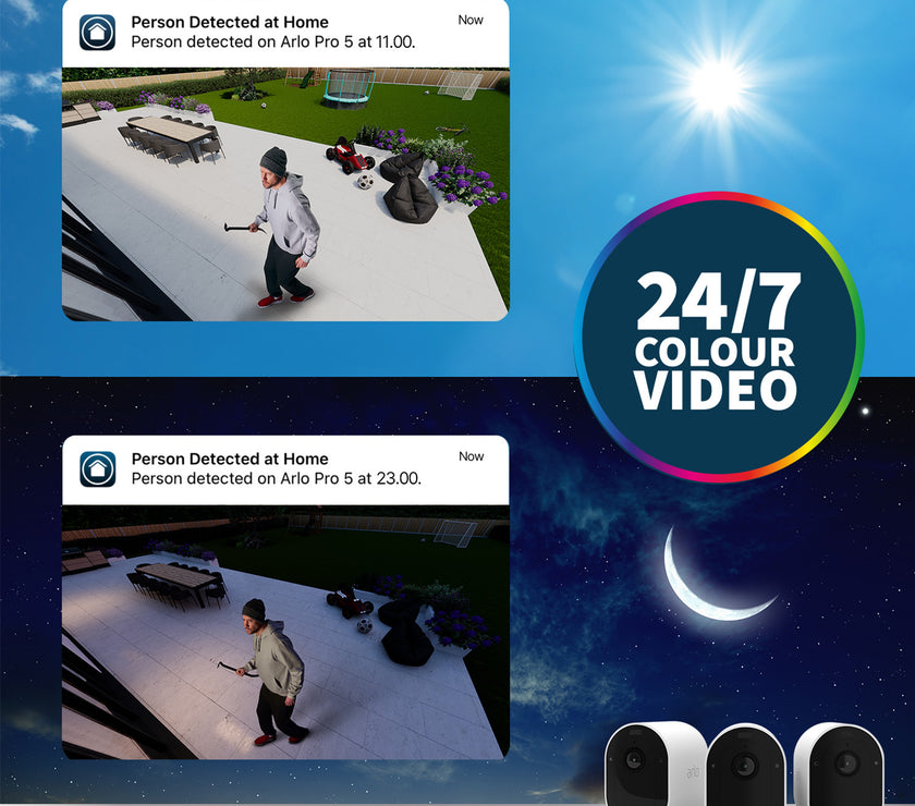 Arlo Pro 5S 2K+ Outdoor Security Camera, 3-cam