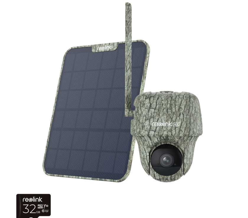 Reolink Go Series G450 with Solar Panel 2 - 4K 4G LTE PT Wildlife Cam, Animal Detection & Recognition, 360° View, 32GB microSD card