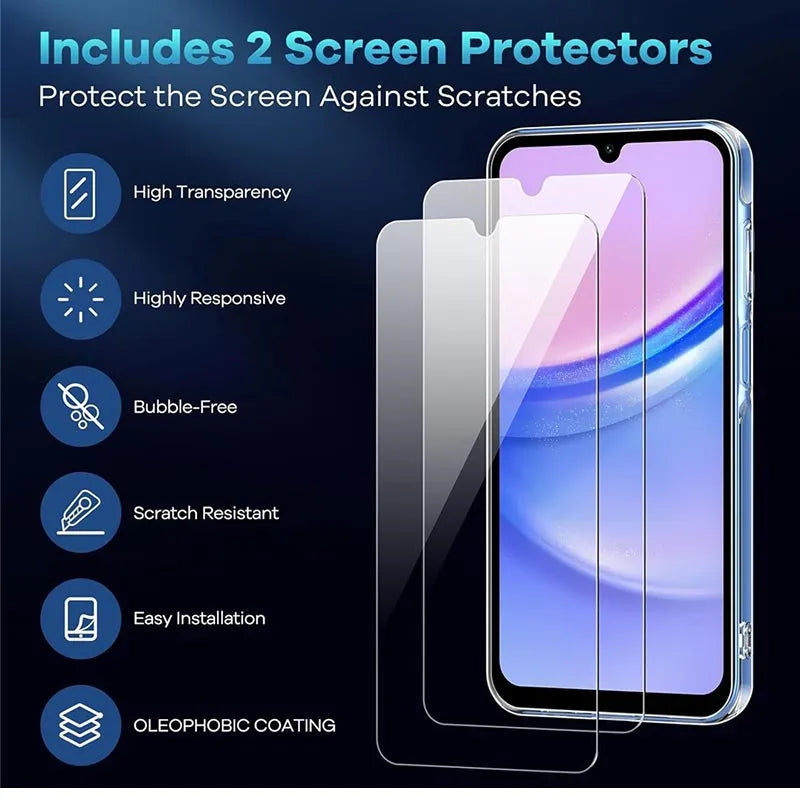 Accuratus Soft TPU silicone case for Samsung A17 cases with high tempered glass screen protector