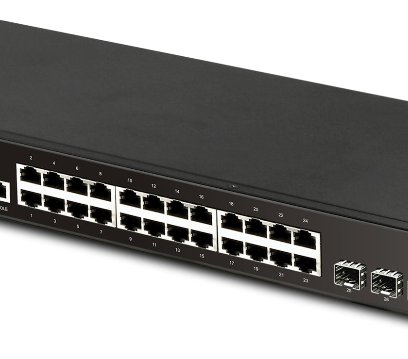 DrayTek VigorSwitch G2282x L2+ Managed 24-Port Gigabit Switch with 4 x 10GbE SFP+ Ports and Power Backup Input