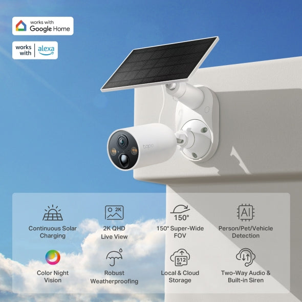 TP-Link Tapo C425 KIT V1.26 - Network surveillance camera - outdoor - weatherproof - colour (Day Night) - 4 MP - 2560 x 1440 - 2K