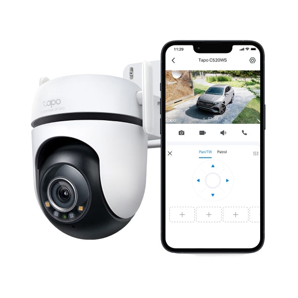 TP-Link Tapo C520WS V1 - Network surveillance camera - pan tilt - outdoor - weatherproof - colour (Day Night) - 4 MP - 2560 x 1440 - 2K - audio - wireless - Wi-Fi - 2.4GHz radio - H.264 - DC 9 V