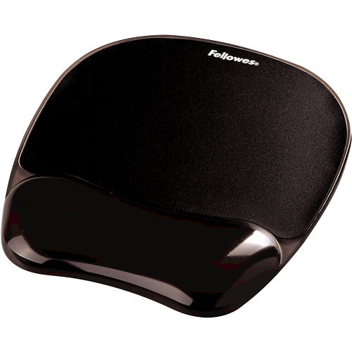 Fellowes Crystal Gel Mousepad Wrist Support Blk