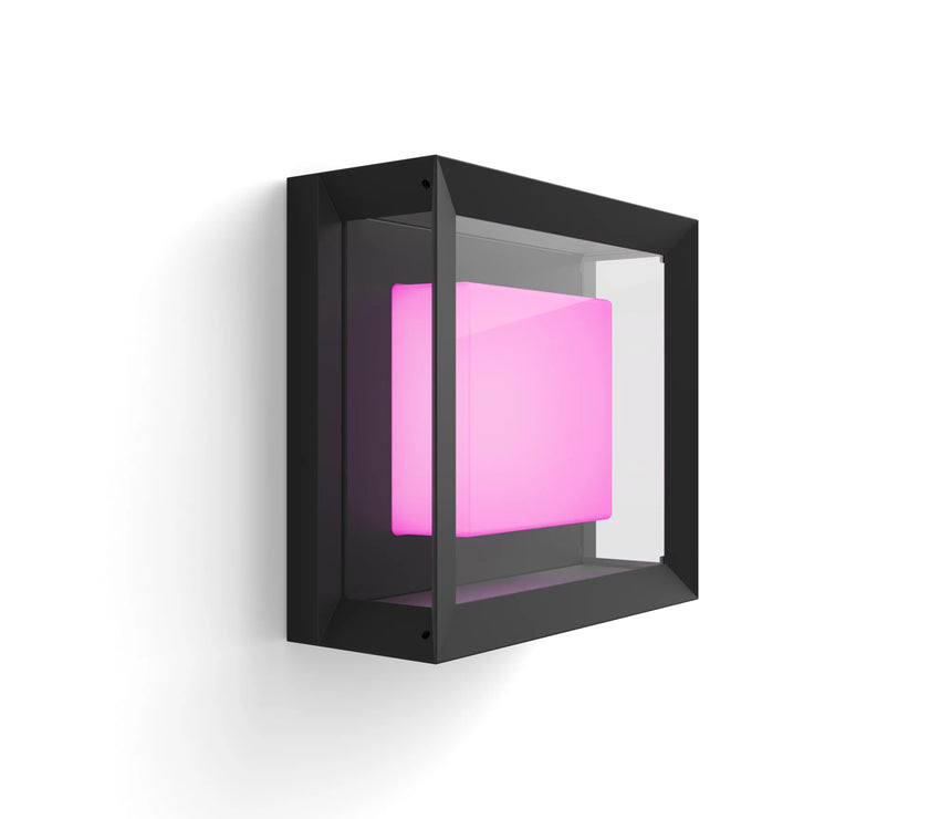 Philips Hue Outdoor - Econic Hue Wall Lantern Black (Square Wall / Porch)