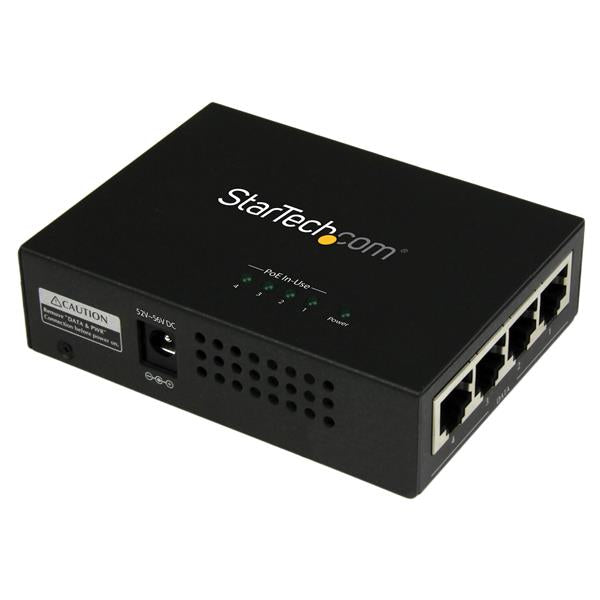 StarTech.com 4Pt GbE PoE Injector