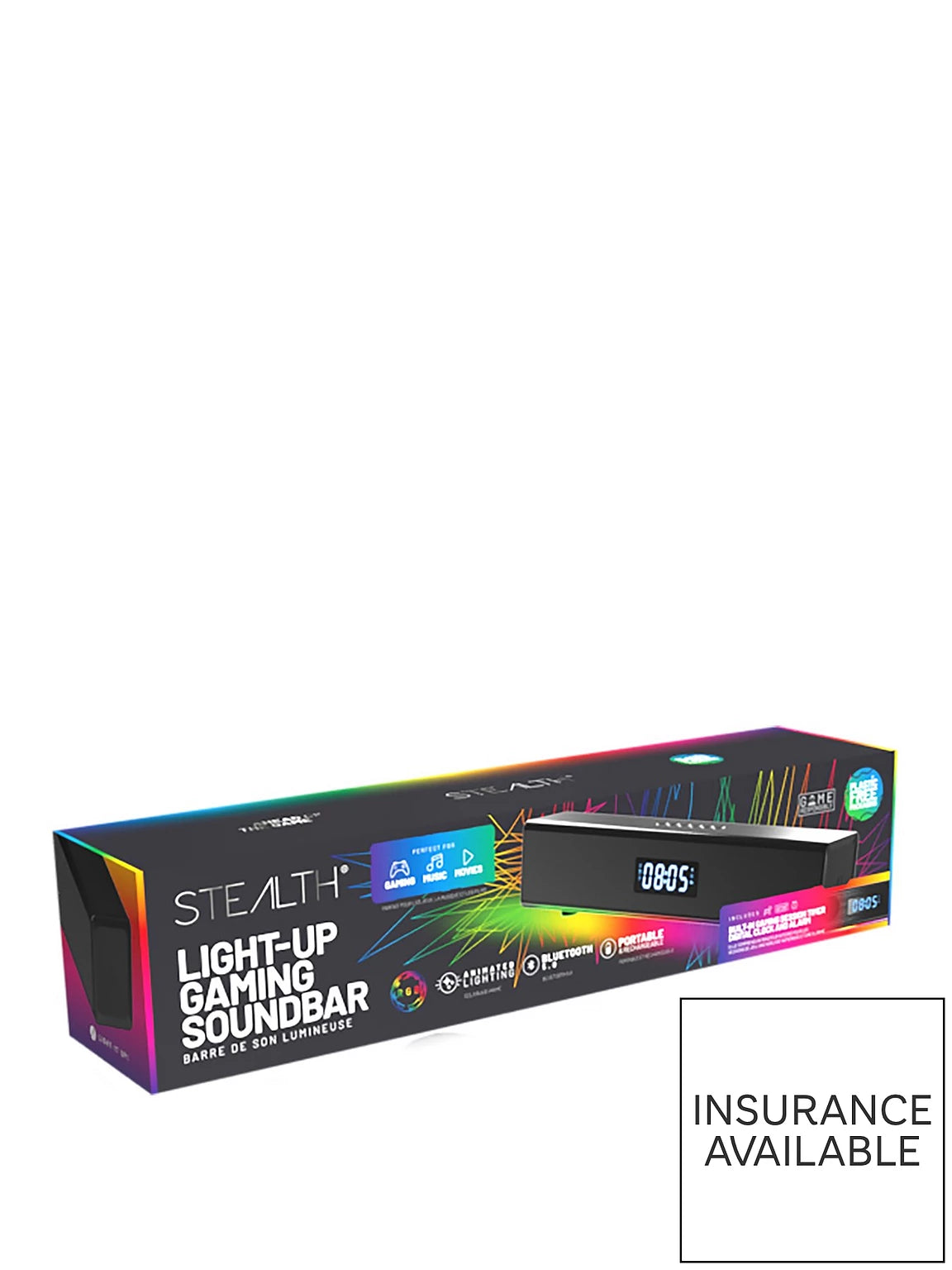 Stealth Light Up Soundbar+Clock+Timer