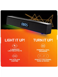 Stealth Light Up Soundbar+Clock+Timer