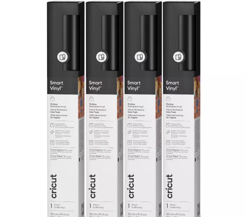 Cricut Smart Vinyl Permanent(Blk) 4 Pack