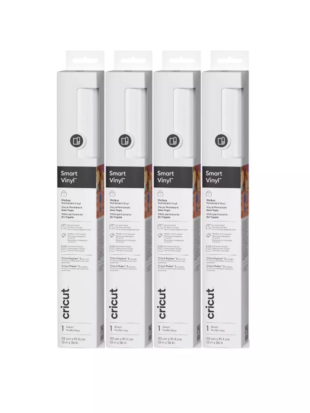 Cricut Smart Vinyl Permanent(Wht) 4 Pack