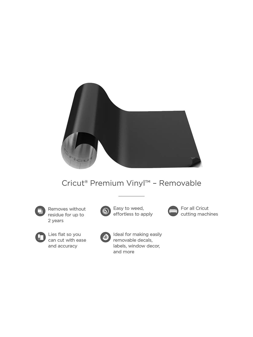 Cricut Removable Black Vinyl 4 Pack
