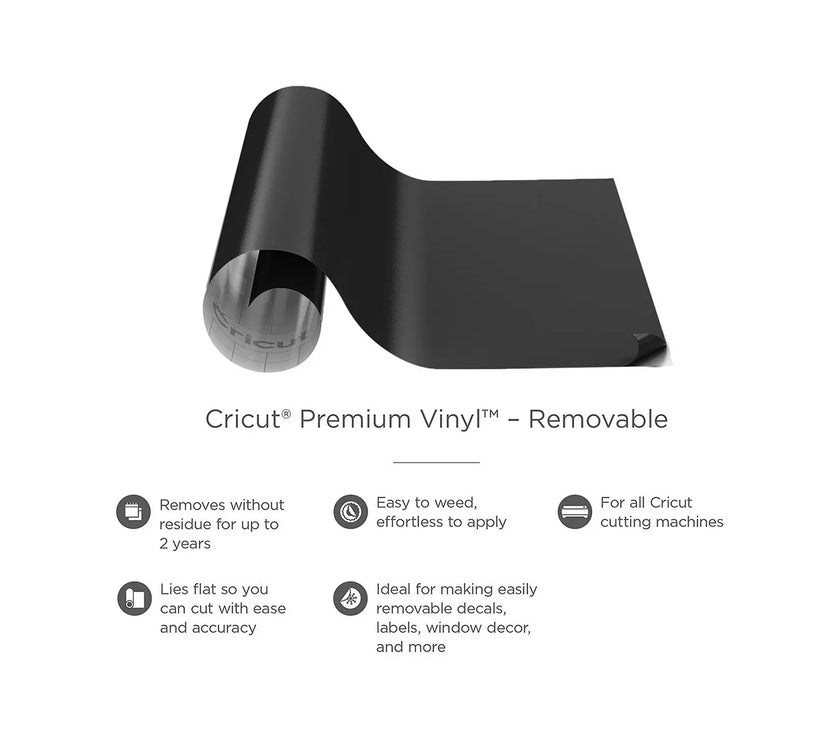 Cricut Removable Black Vinyl 4 Pack