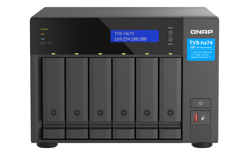 QNAP TVS-h674-i3-16G  6 BAY Desktop NAS