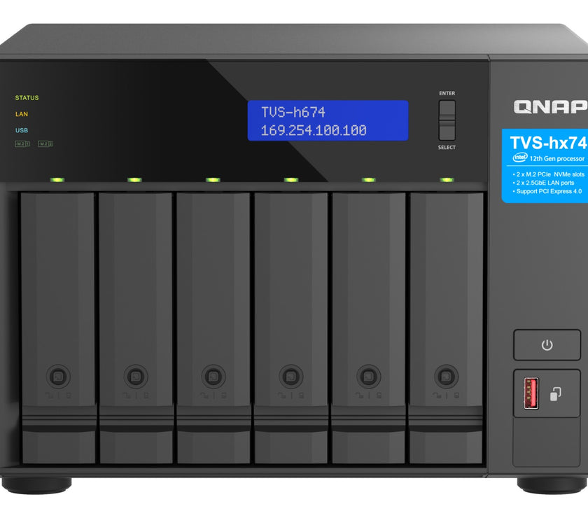 QNAP TVS-h674-i3-16G  6 BAY Desktop NAS