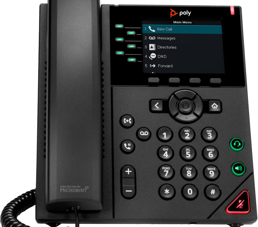 POLY VVX 350 6-Line and PoE-enabled