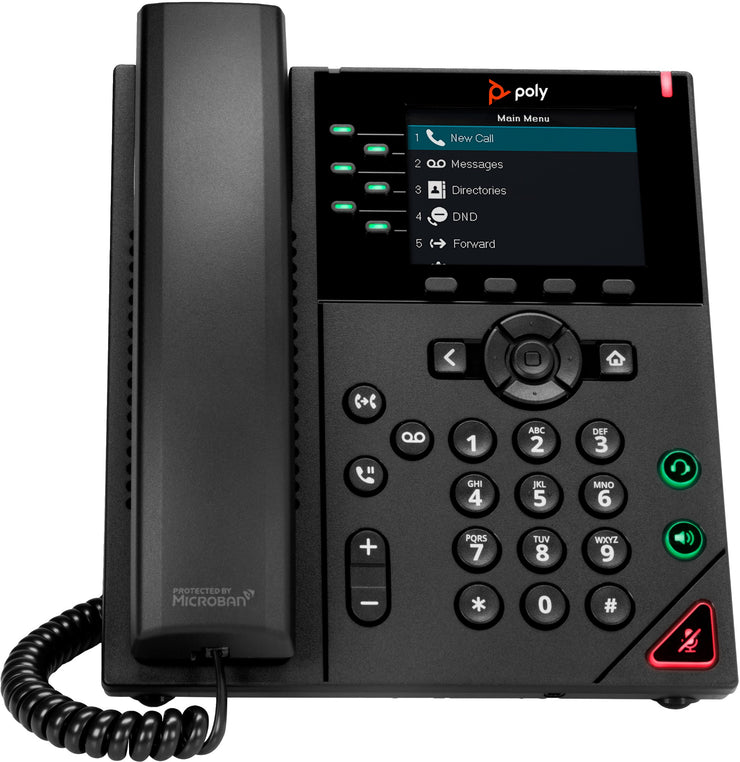 POLY VVX 350 6-Line and PoE-enabled