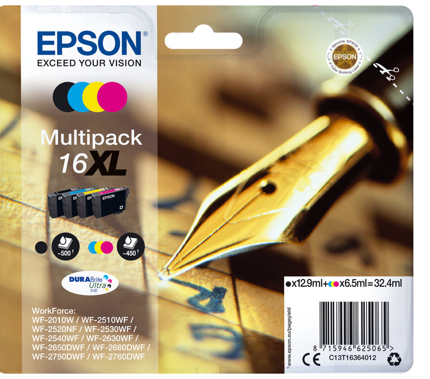 16XL Black Colour Ink Multi