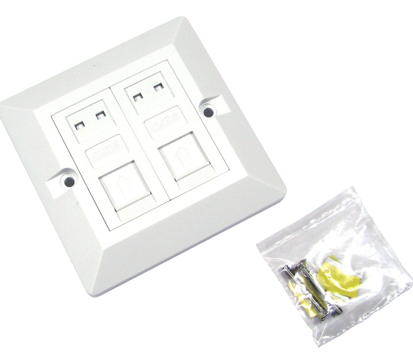 CDL 2 Port Cat6 plate-Single Gang