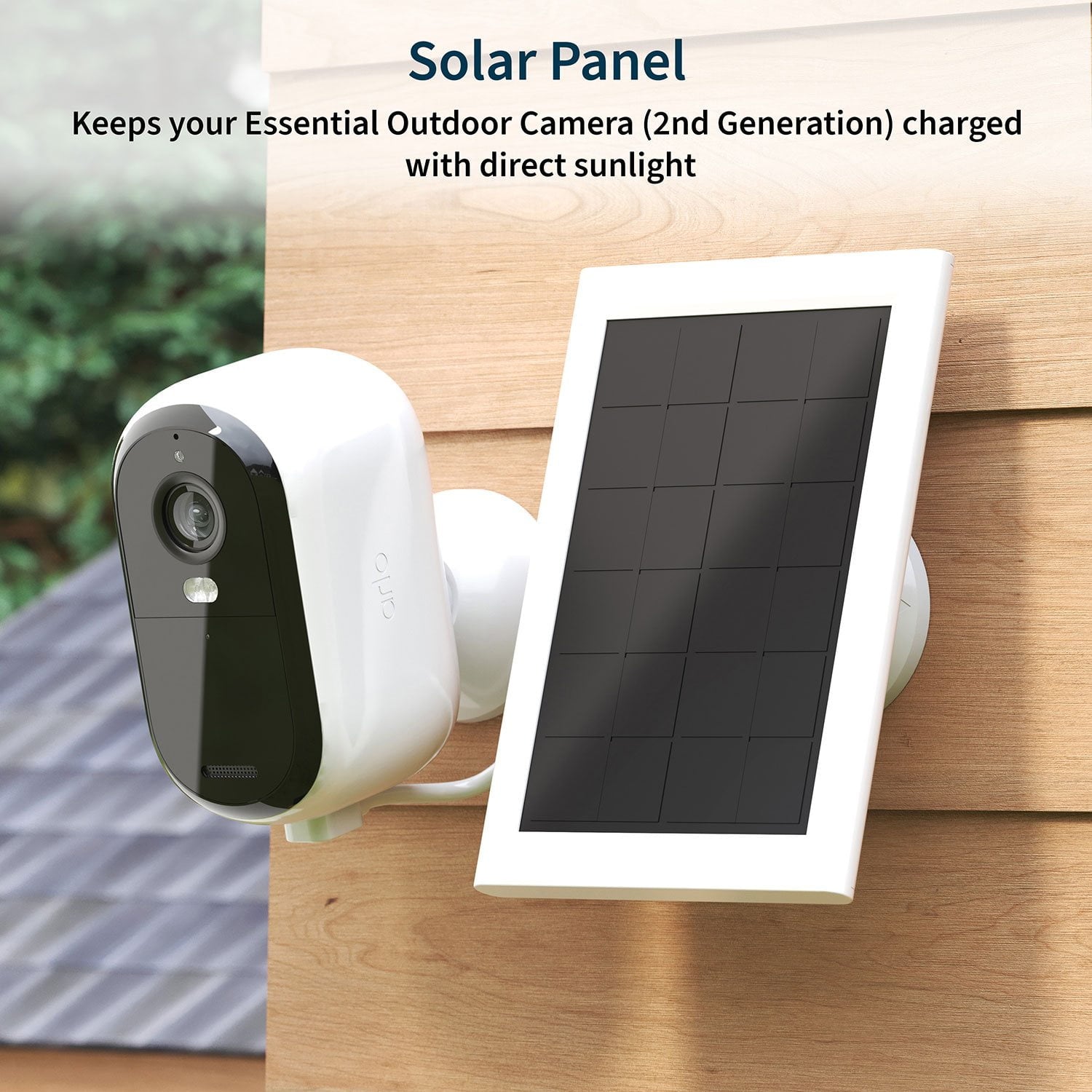 Arlo Essential 2K Outdoor Security Camera & Solar Panel, 3-pack