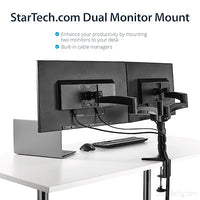 Articulating Dual Monitor Arm - Grommet / Desk Mount with Cable Management & Height Adjust