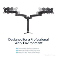 Articulating Dual Monitor Arm - Grommet / Desk Mount with Cable Management & Height Adjust