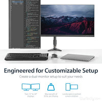 Articulating Dual Monitor Arm - Grommet / Desk Mount with Cable Management & Height Adjust