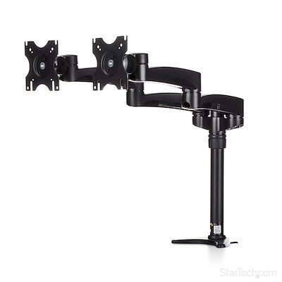 Articulating Dual Monitor Arm - Grommet / Desk Mount with Cable Management & Height Adjust