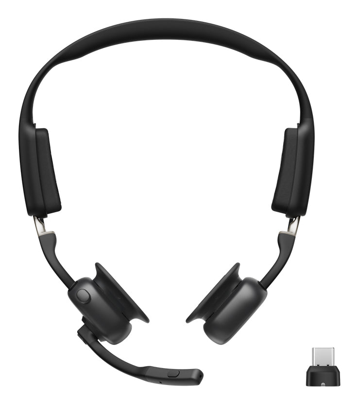 SHOKZ OpenMeet UC Wireless Bluetooth Bone Conduction VC Headset w/USB-C Adapter *DEMO*