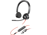 Poly Blackwire 3325 Stereo Teams USB-C +3.5mm Plug + USB-C/A Adapter