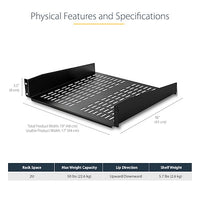 StarTech.com 2U Vented Rack Shelf
