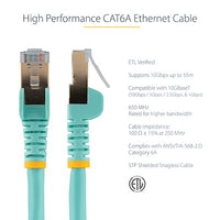 StarTech 12ft Aqua Cat6a STP Cable