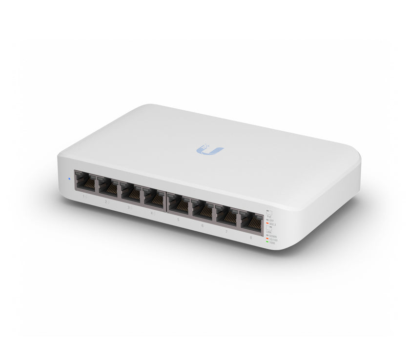 Ubiquiti UniFi Switch Lite USW-Lite-8-POE - Switch - Managed - 8 x 10 100 1000 (4 PoE ) - desktop wall-mountable - PoE (52 W)