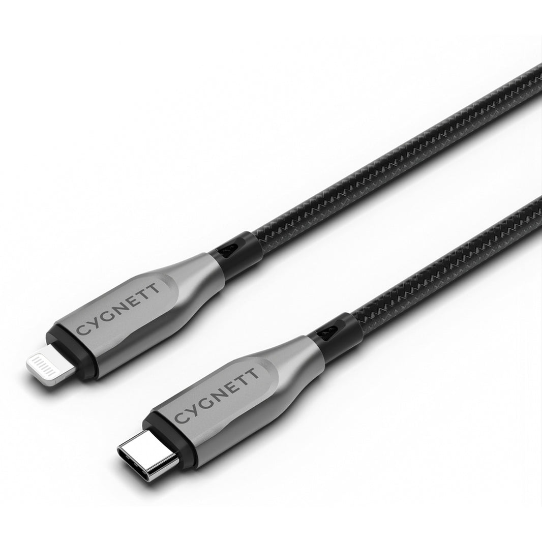 Cygnett Armoured Lightning to USB-C Cable 1M - Black