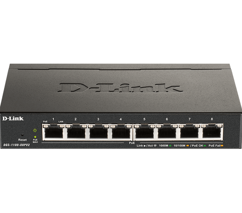 D-Link DGS-1100-08PV2-B 8-Port Gigabit Smart Managed Switch