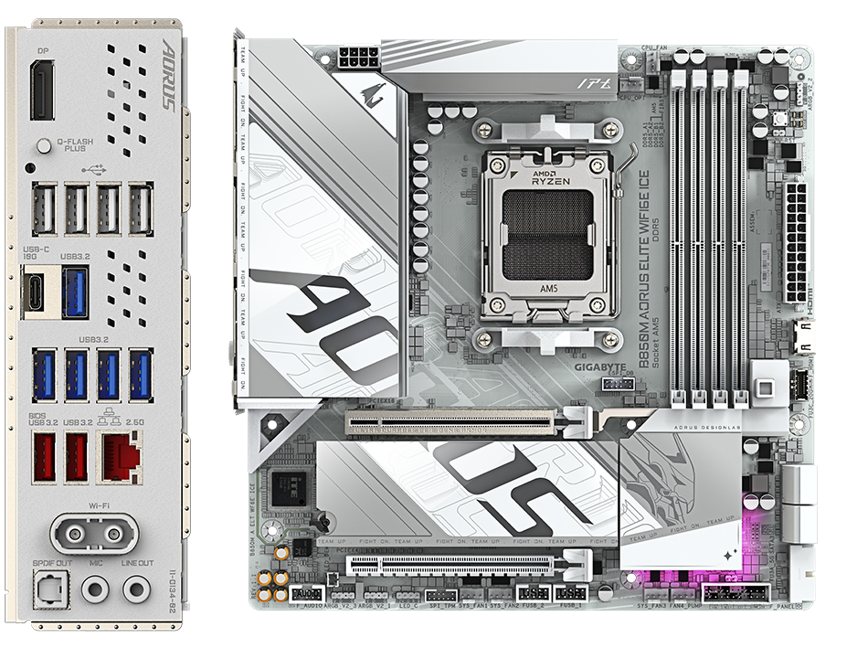 AORUS AM5 B850M AORUS ELITE WIFI6E ICE