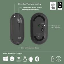 Logitech 910-007015 mouse Travel Ambidextrous RF Wireless + Bluetooth Optical 4000 DPI