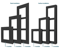 2N Black Flush Installation Frame for 3 Modules