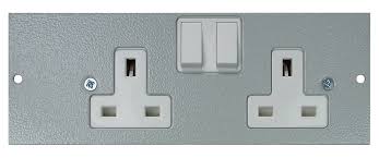 TITAN TWIN SWITCHED SOCKET OUTLET PLATE R/H