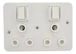 TITAN TWIN SWITCHED SOCKET OUTLET PLATE