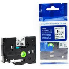 BROTHER 9MM TAPE BLACK/WHITE TZE221
