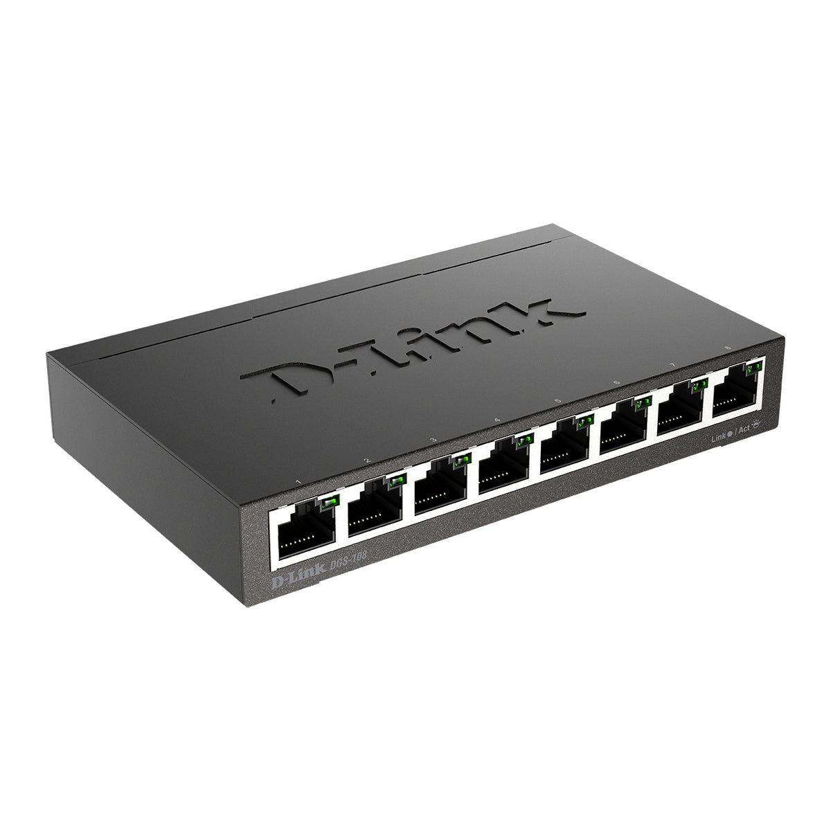D-Links 8-port 10/100/1000 Gigabit Metal Housing Desktop Switch