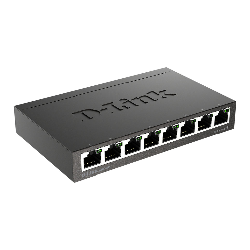 D-Links 8-port 10/100/1000 Gigabit Metal Housing Desktop Switch