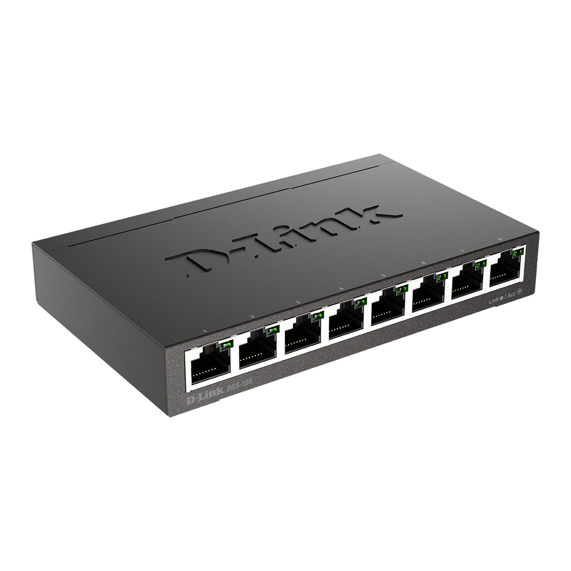 D-Links 8-port 10/100/1000 Gigabit Metal Housing Desktop Switch