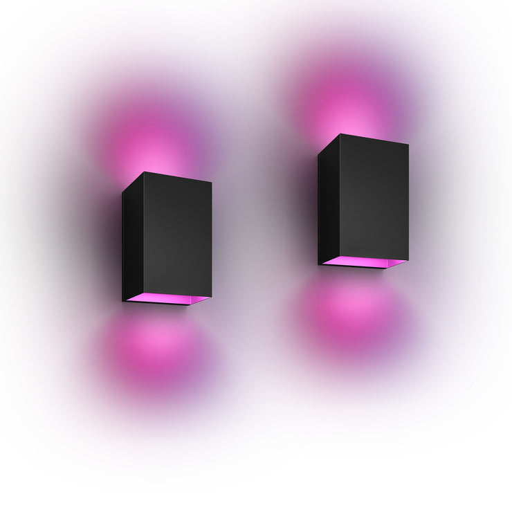 Philips Hue White And Colour Ambiance Resonate Outdoor Wall Light Black 2-Pack