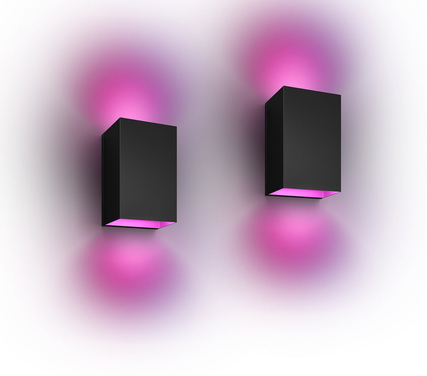 Philips Hue White And Colour Ambiance Resonate Outdoor Wall Light Black 2-Pack